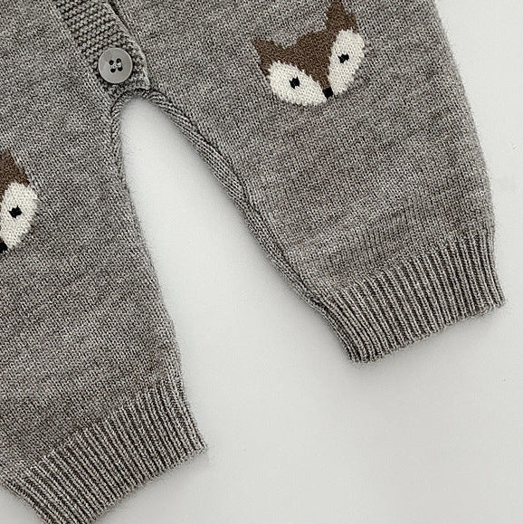 Grey Fox Knit Baby Romper