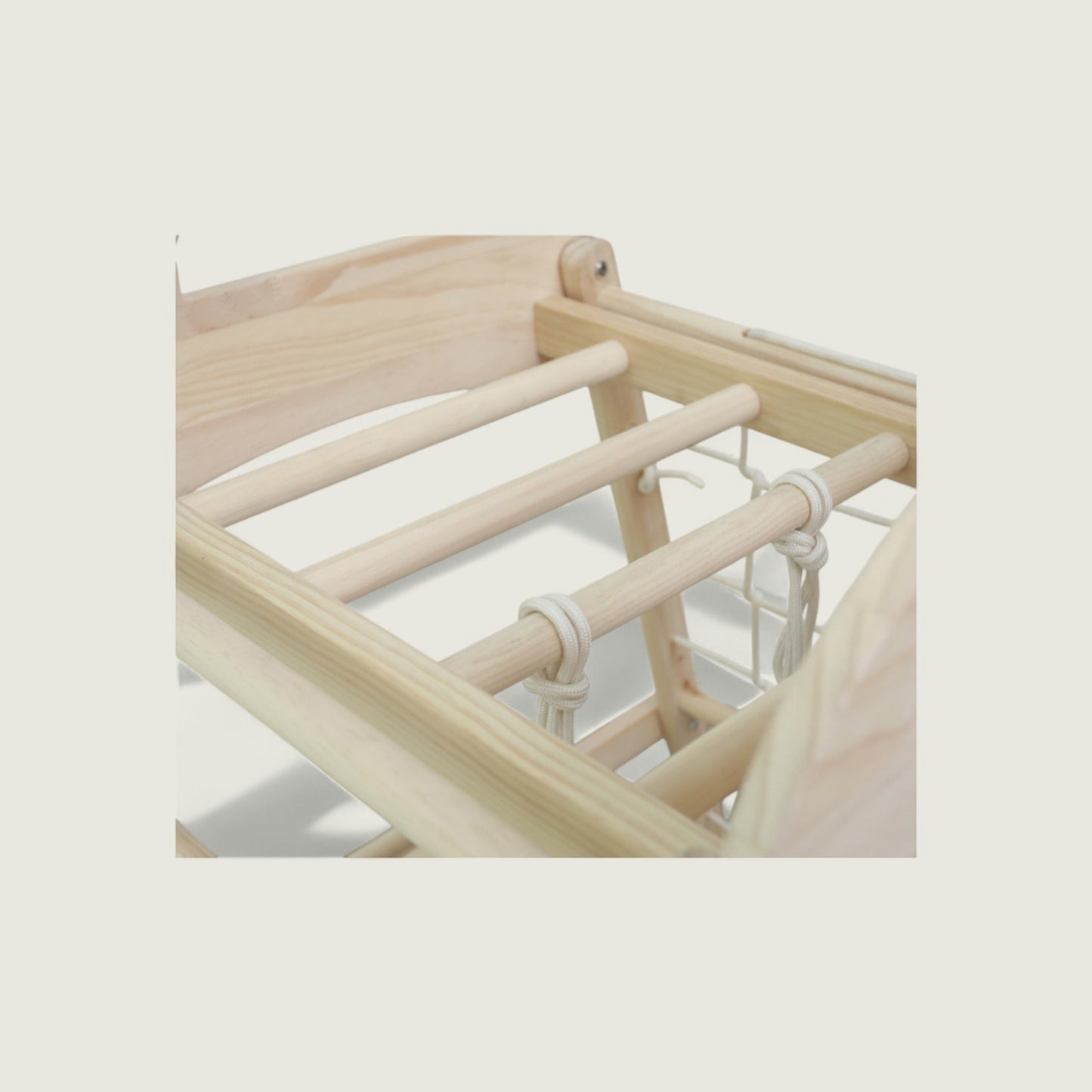 Wooden crib with a white background