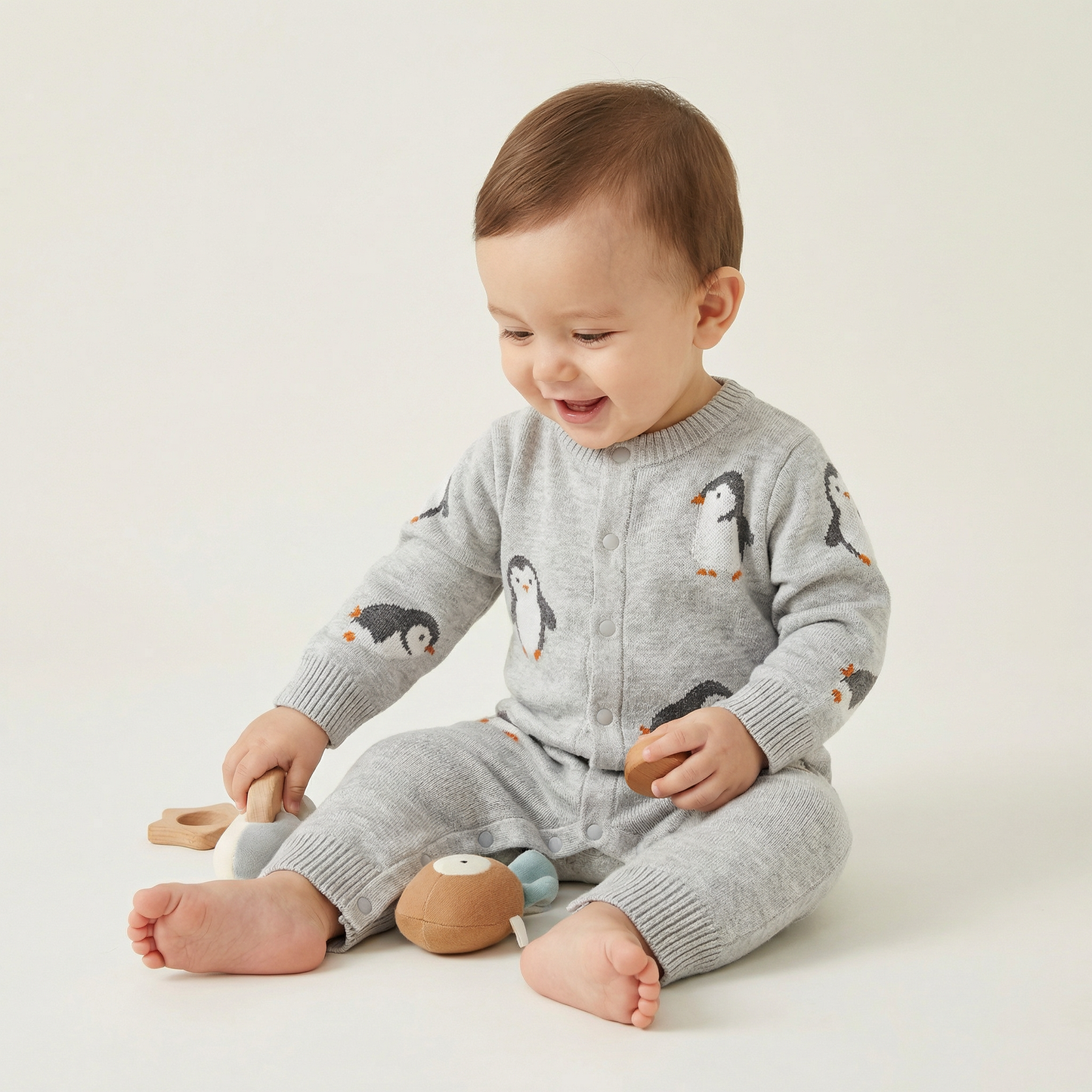 PB™ Penguin Knit Baby Romper