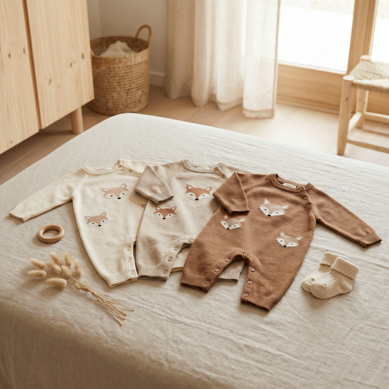 Knitted Baby Rompers