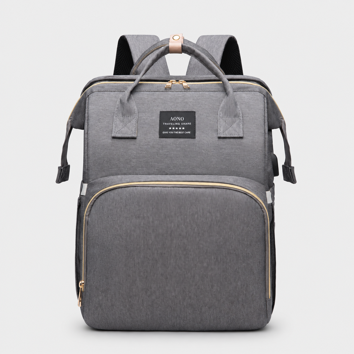 Diaper backpack model 0241 — Grey front view