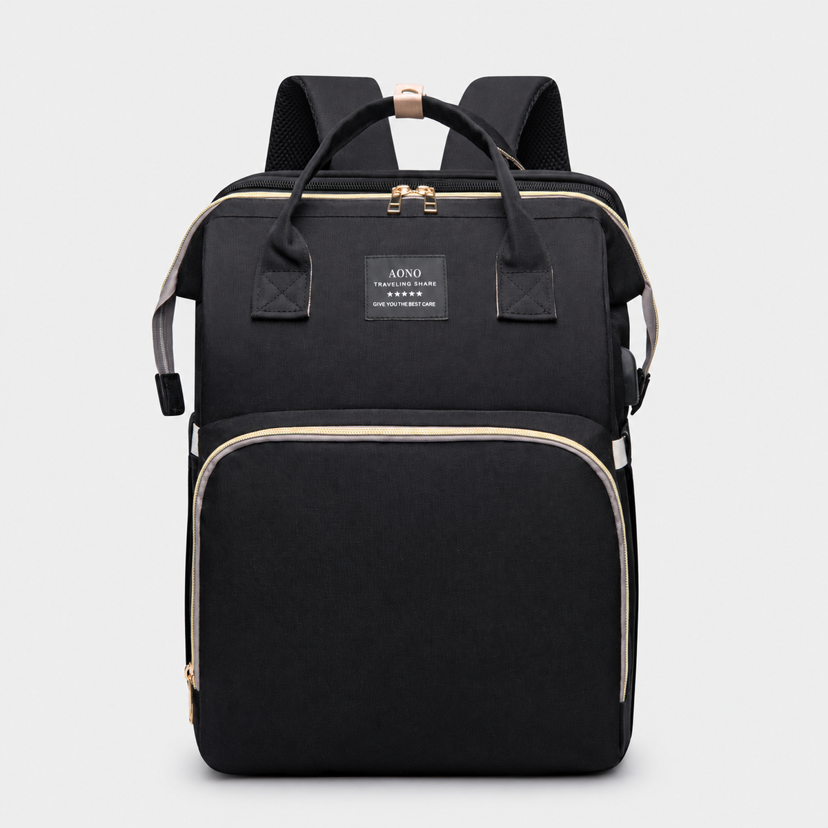 Diaper backpack model 0241 — Black front view