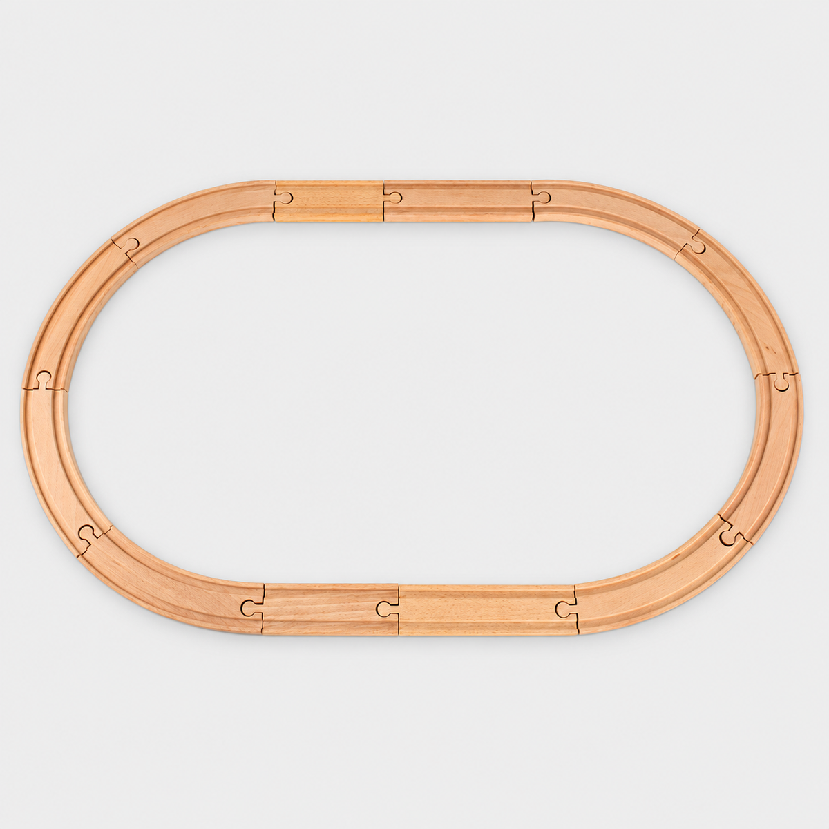 Oval wooden track with 12 pieces