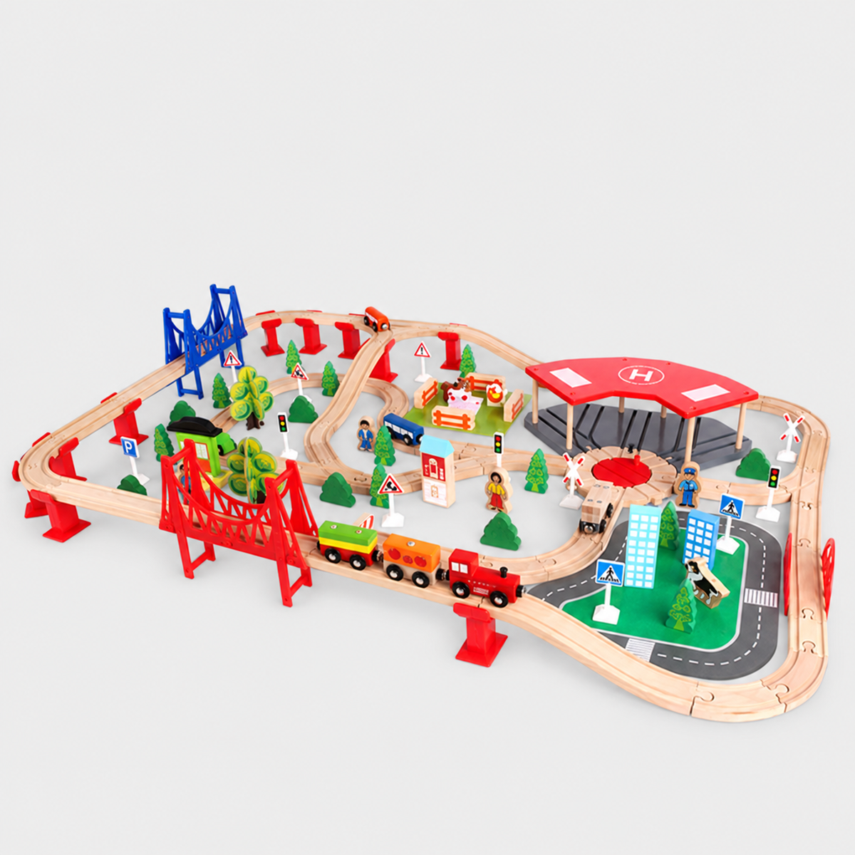 140-piece railway option — track layout and accessories