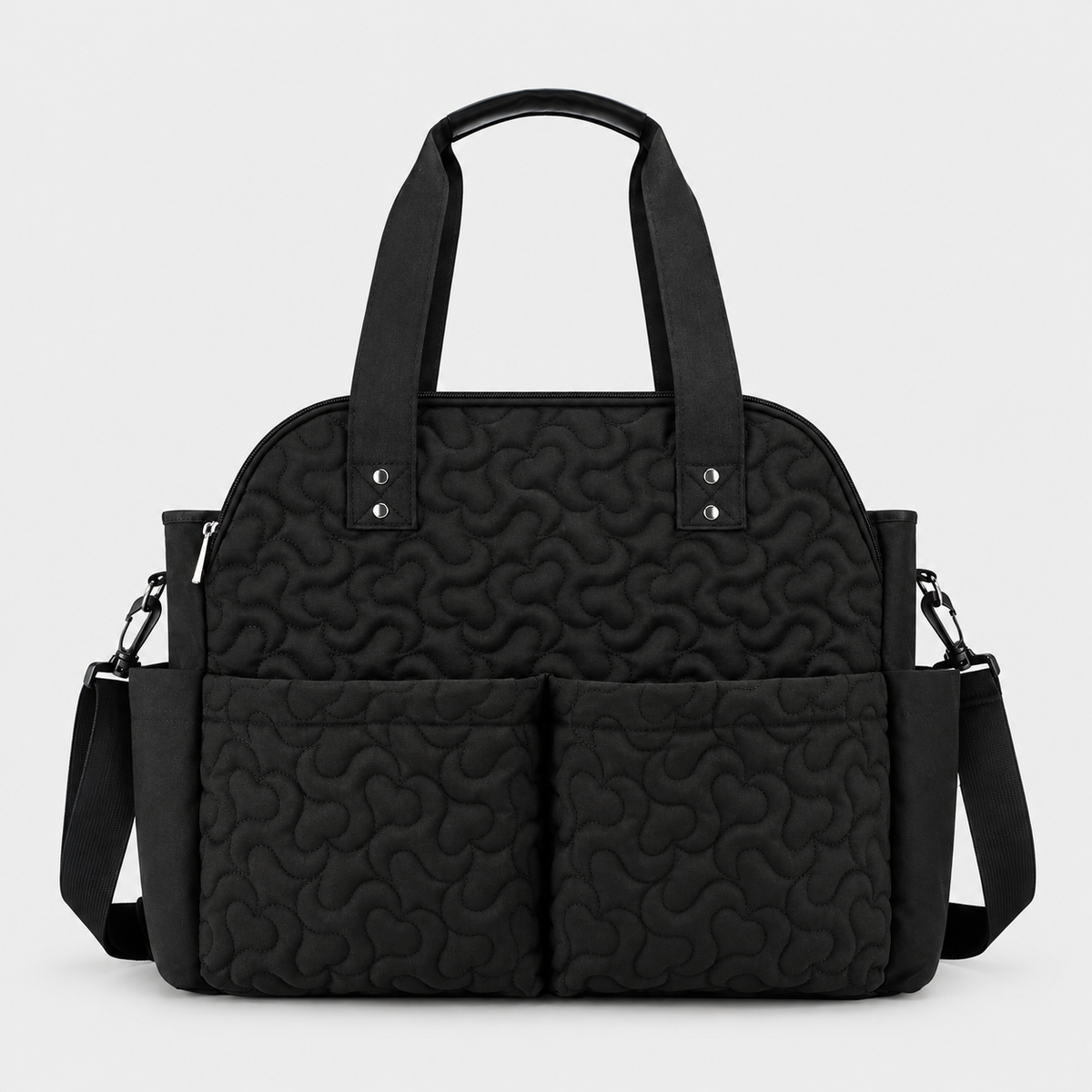 Black quilted changing bag