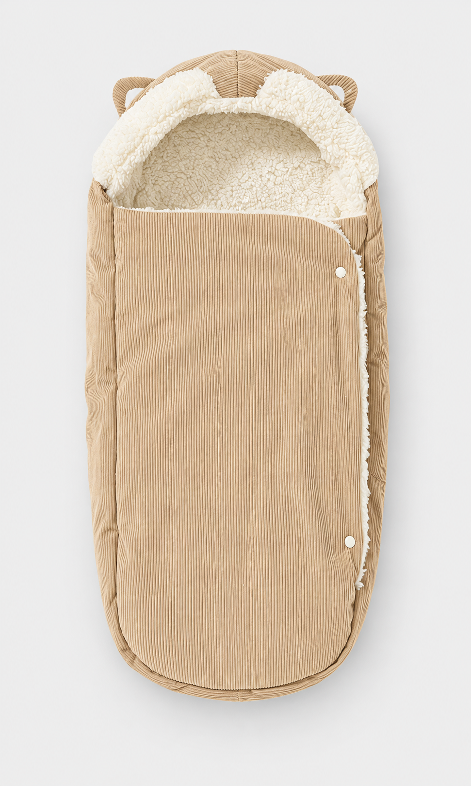 Sand corduroy footmuff