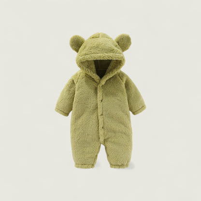 Plush Baby Hooded Romper