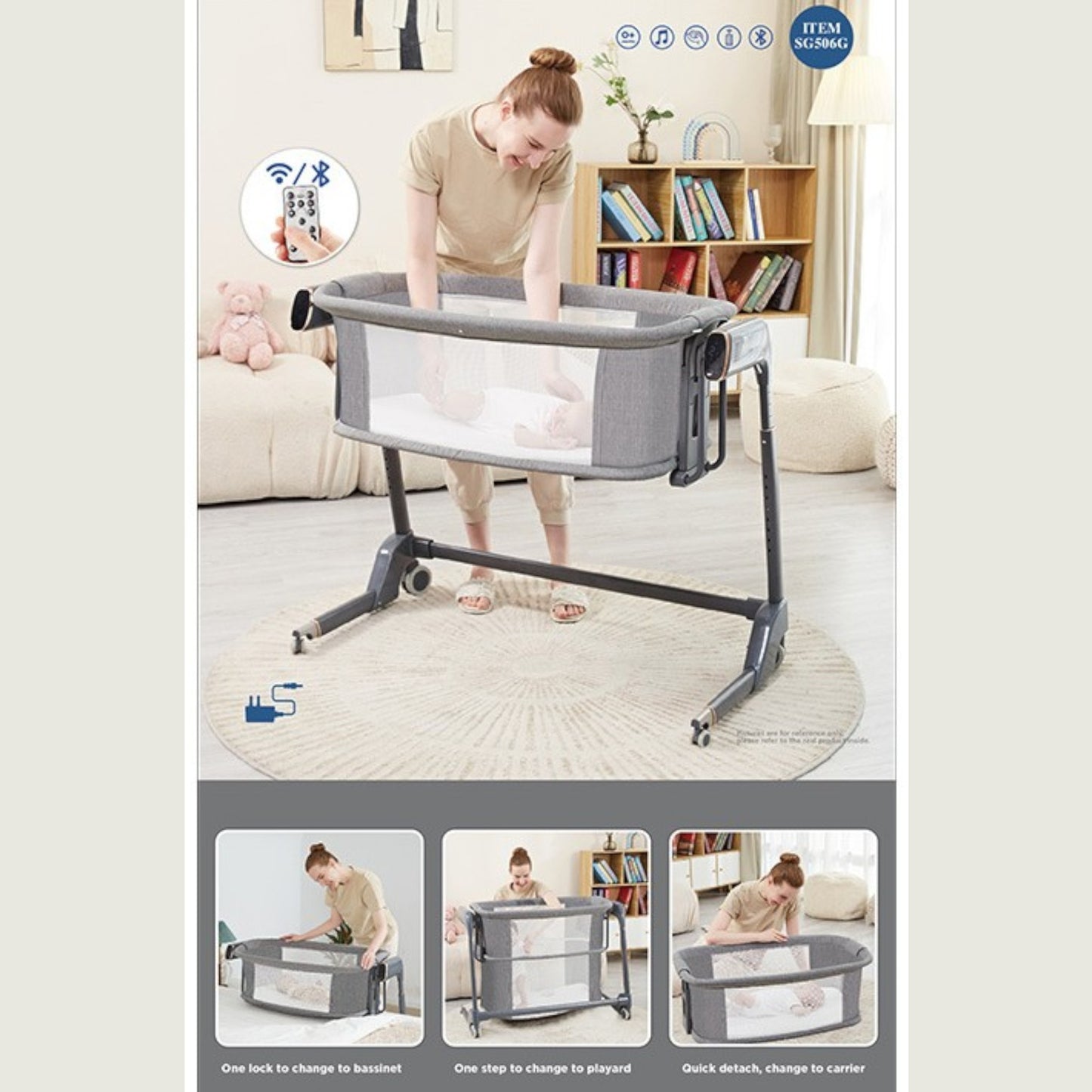 3-in-1 Electric Baby Bassinet