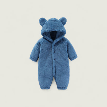 Plush Baby Hooded Romper