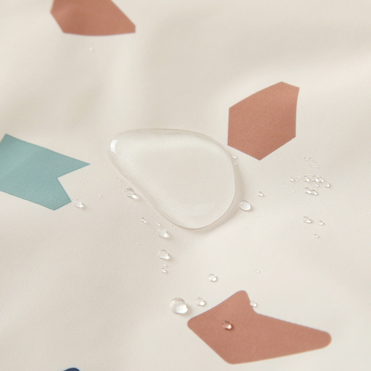 Water beading on the rain set fabric