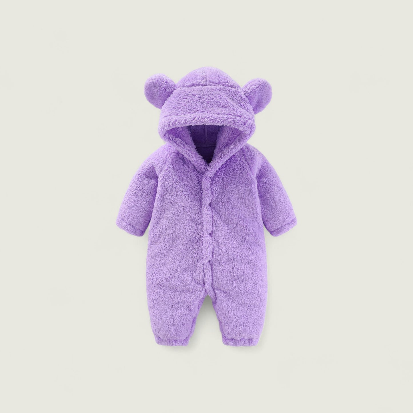 Plush Baby Hooded Romper