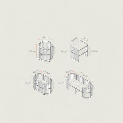 Dimensions of a metal shelving unit on a beige background
