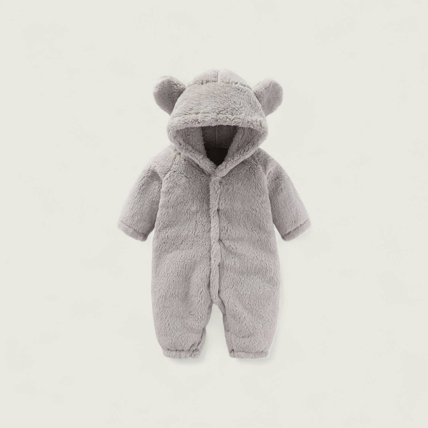 Plush Baby Hooded Romper