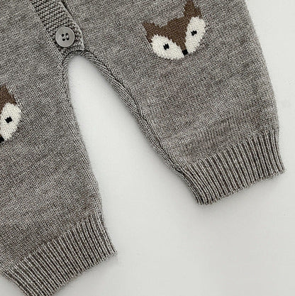 Grey Fox Knit Baby Romper