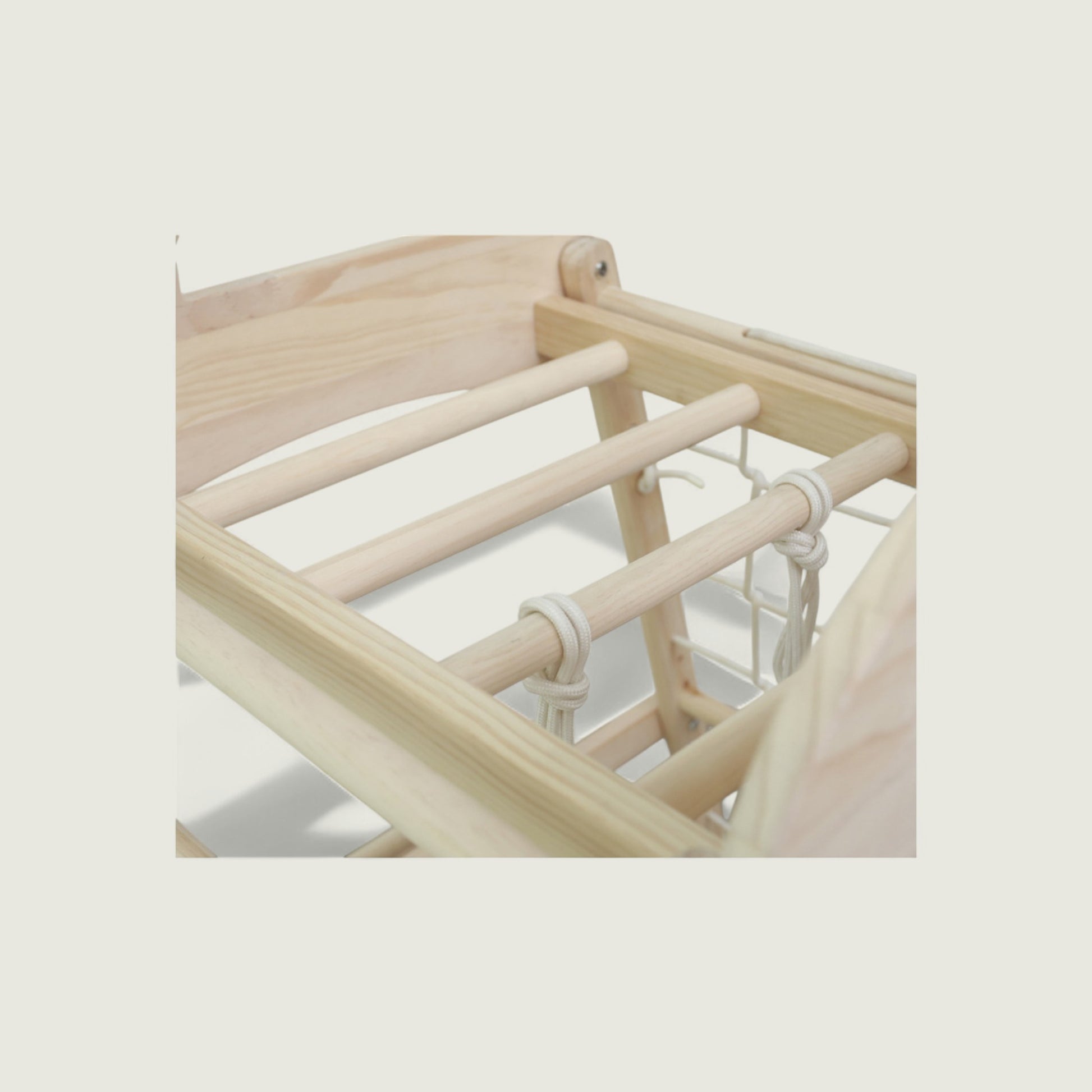 Wooden crib with a white background