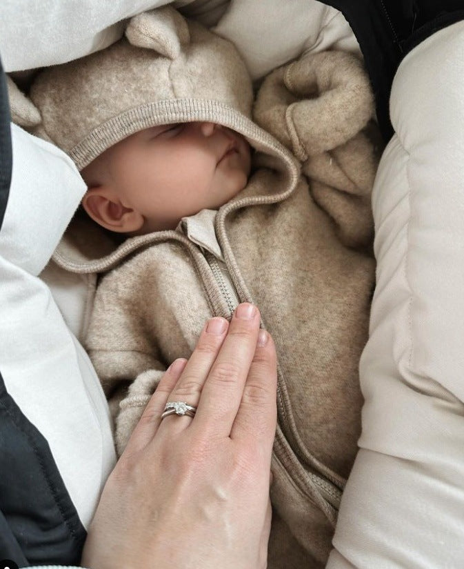 PerfectBaby™ Merino Wool Bear-Ear Romper