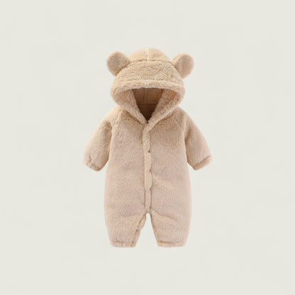 Plush Baby Hooded Romper