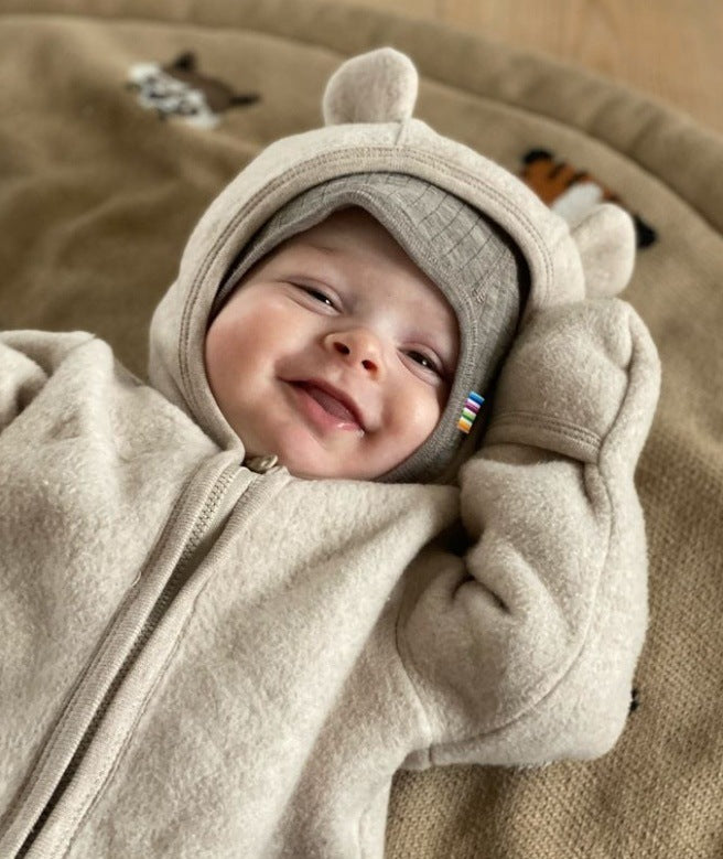 PerfectBaby™ Merino Wool Bear-Ear Romper premium baby outfit