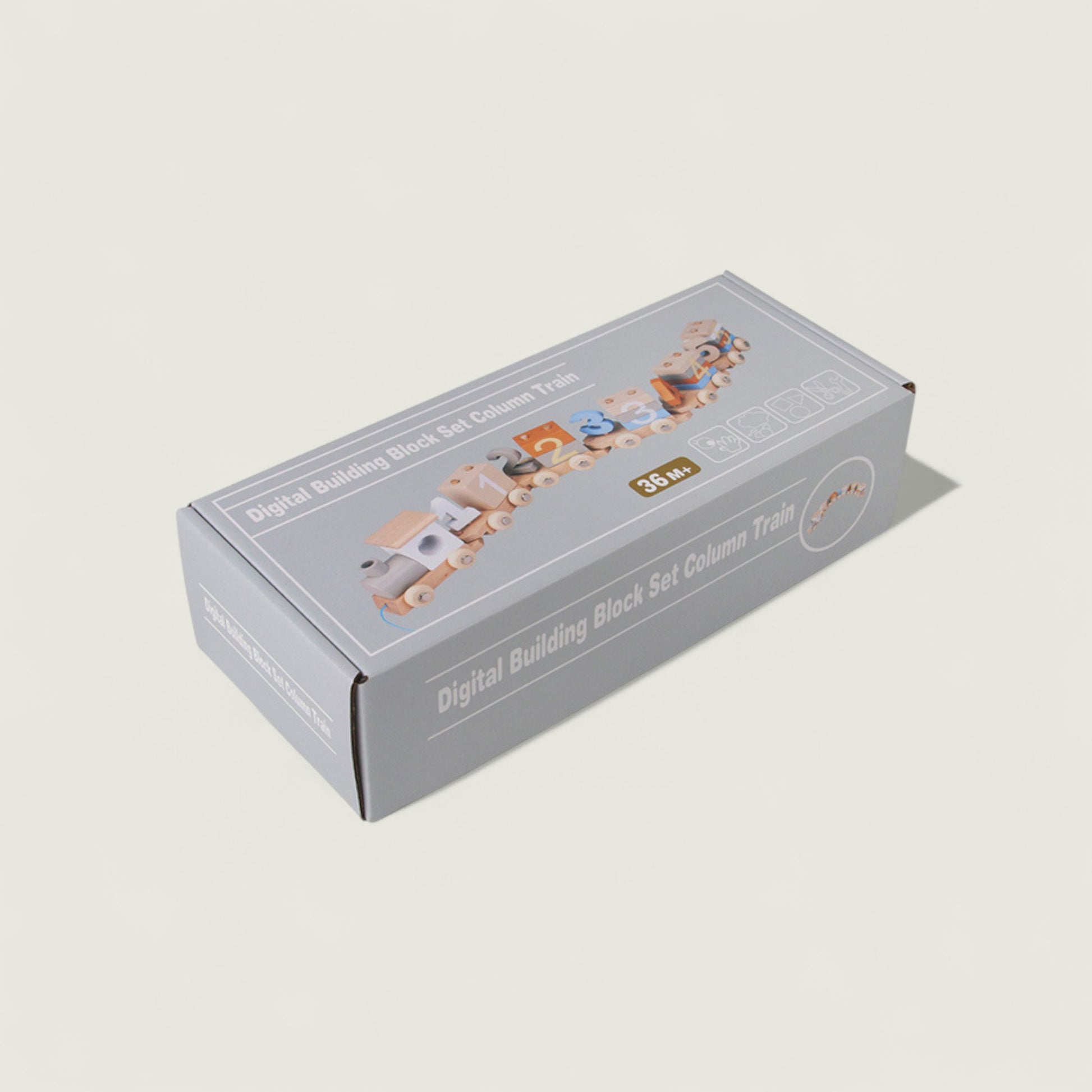 Box of digital building blocks on a light gray background