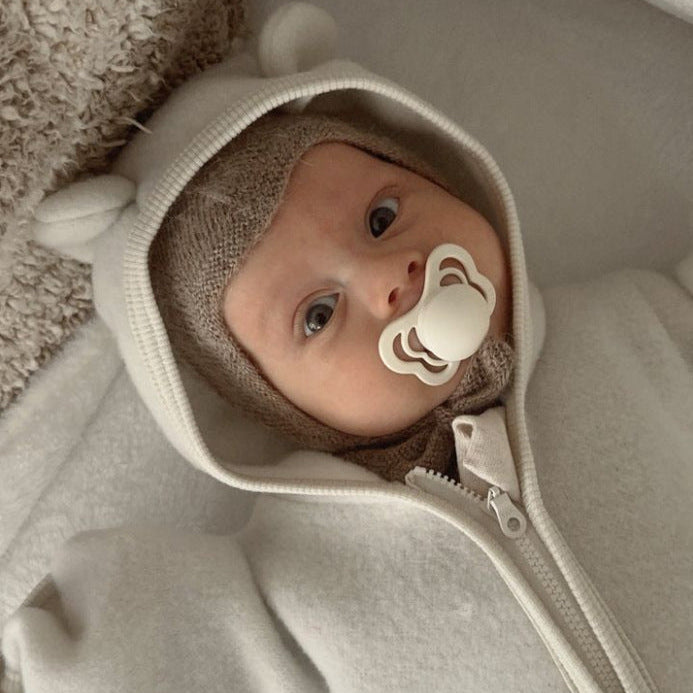 PerfectBaby™ Merino Wool Bear-Ear Romper premium baby outfit
