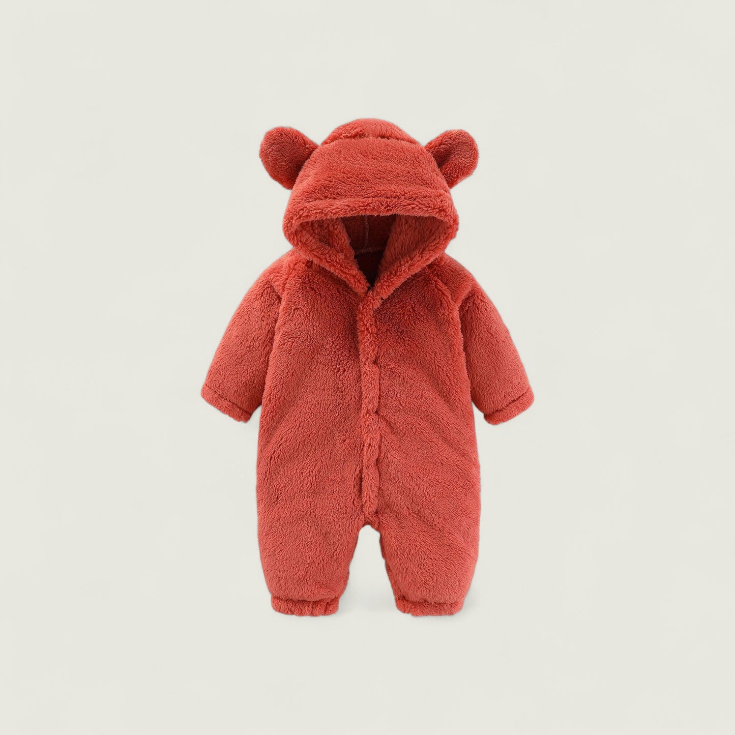 Plush Baby Hooded Romper