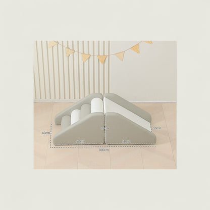 Children's slide with measurements on a light background