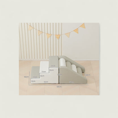 Product packaging with dimensions and a decorative banner on a light background