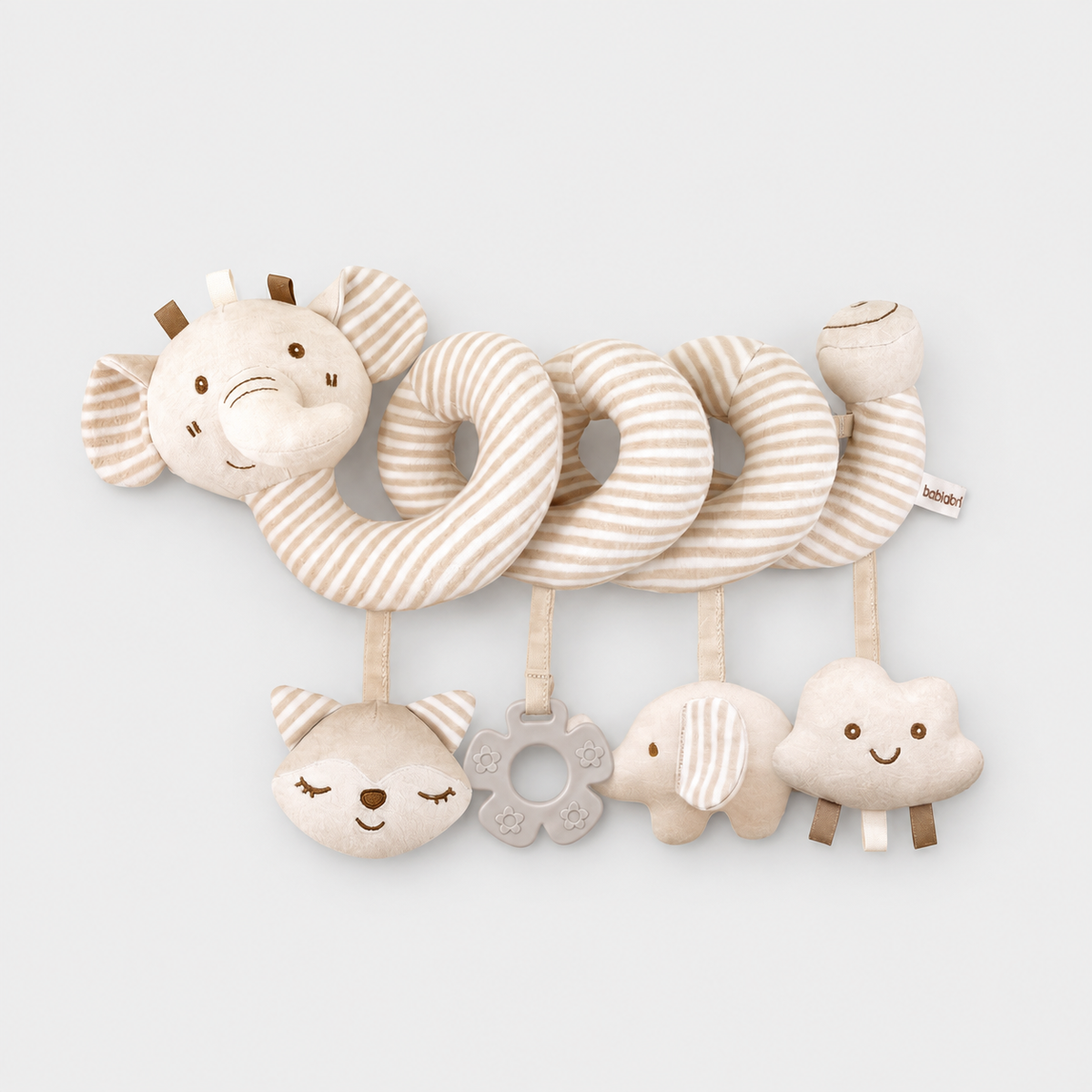 Cotton Spiral Toy — Elephant, studio product view