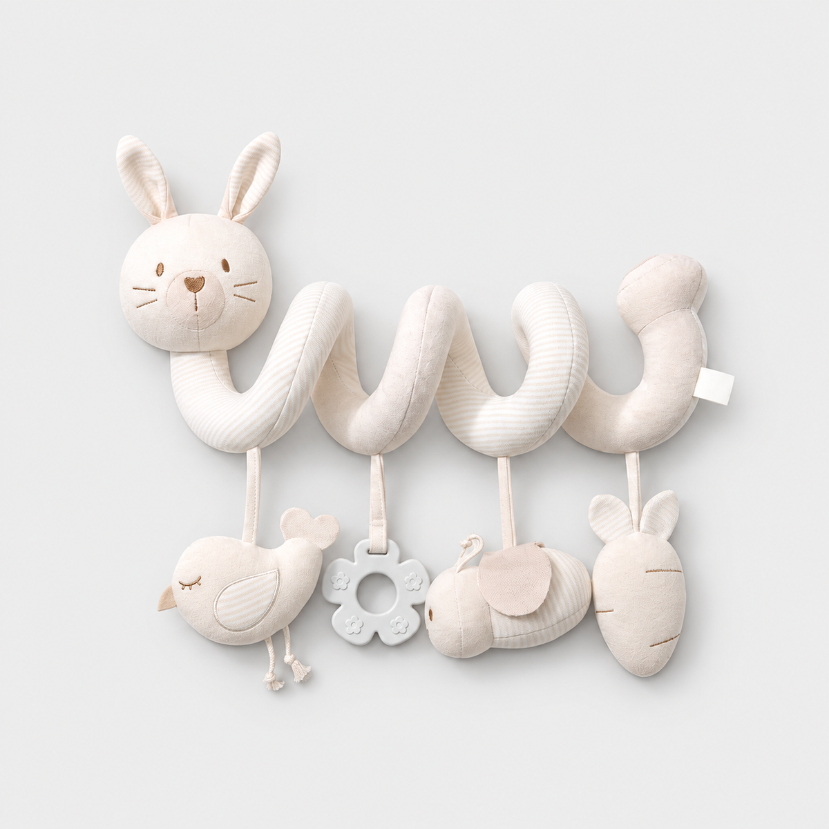 Cotton Spiral Toy — Rabbit, studio product view