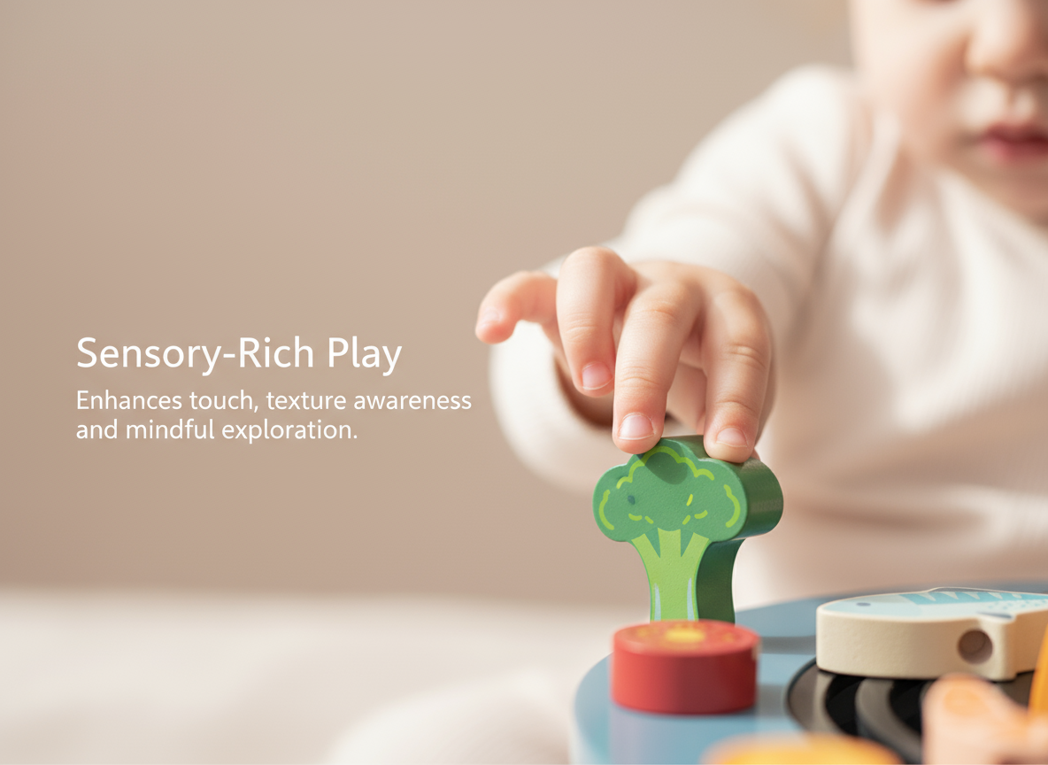 Child playing with a sensory toy, focusing on touch and exploration.