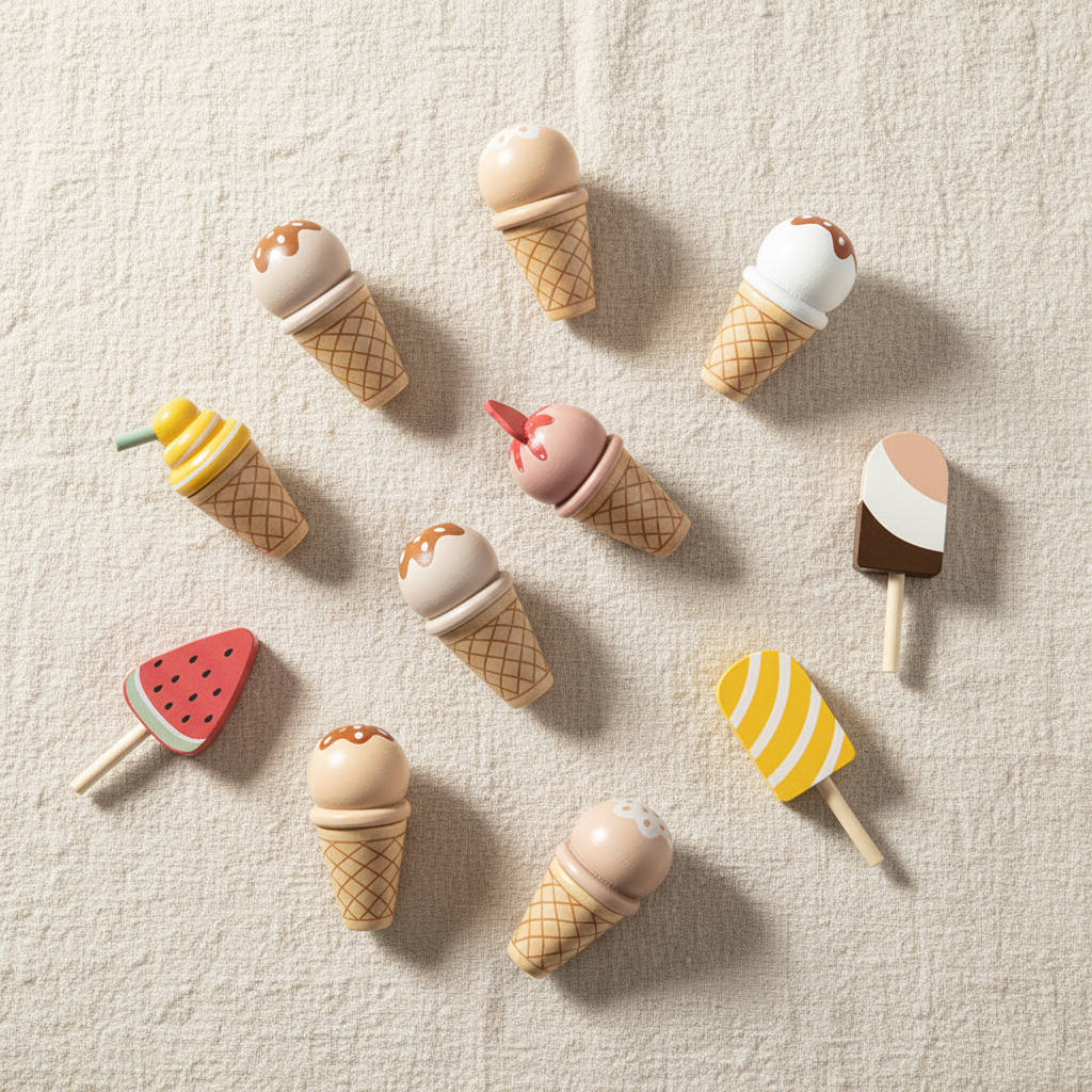 Montessori Ice Cream Stand wooden play set by PerfectBaby™