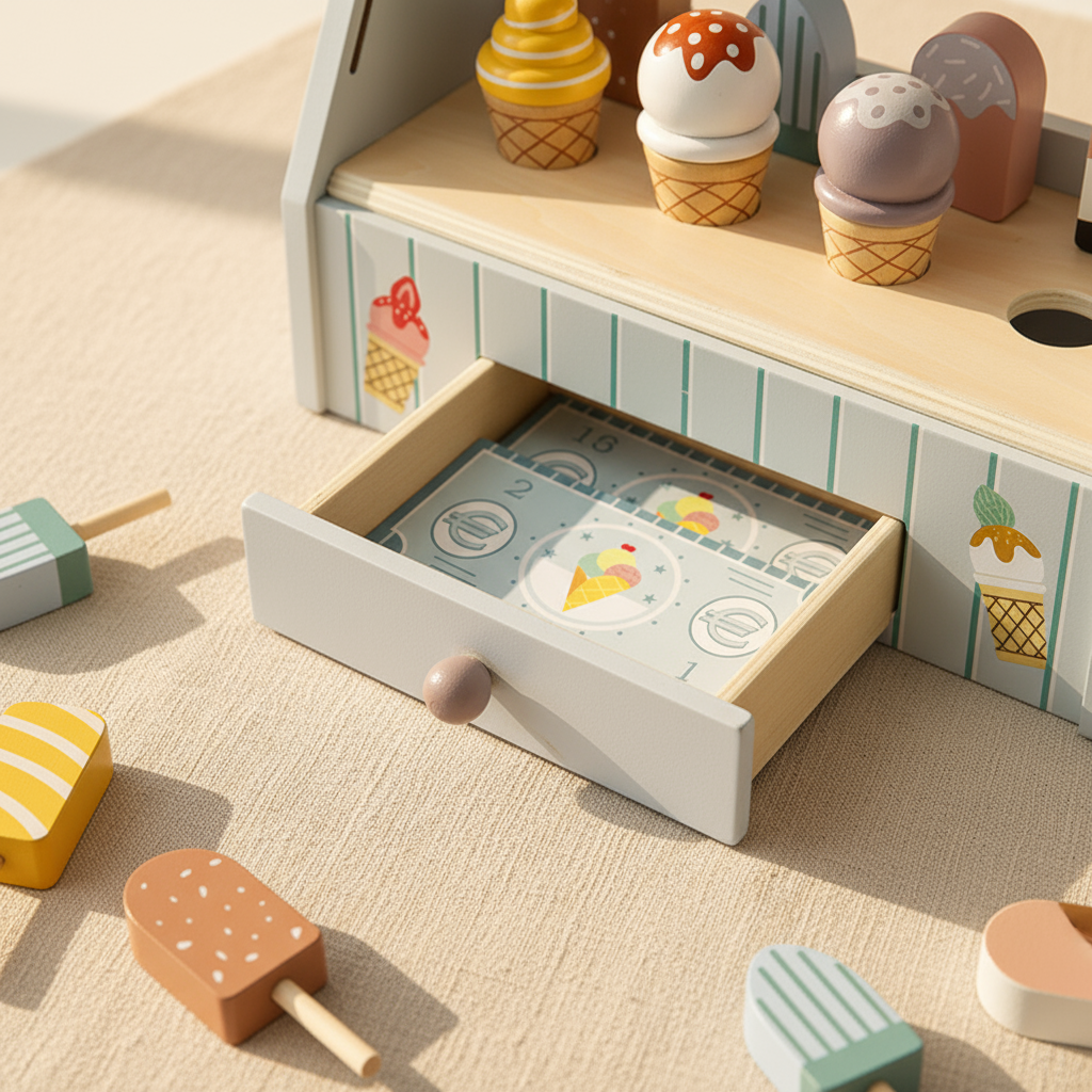 Montessori Ice Cream Stand wooden play set by PerfectBaby™