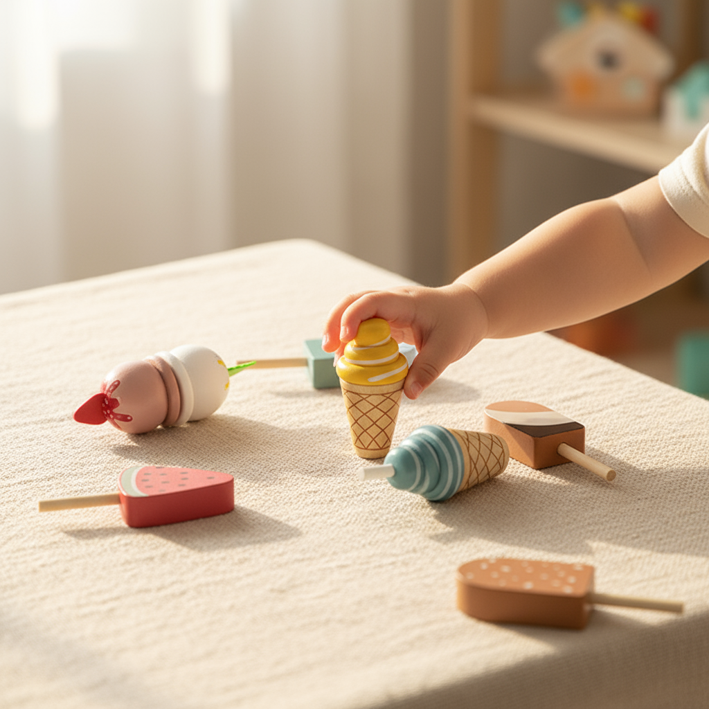 Montessori Ice Cream Stand – Wooden Pretend Play Shop Set