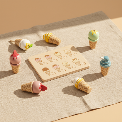 Montessori Ice Cream Stand – Wooden Pretend Play Shop Set