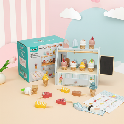Montessori Ice Cream Stand – Wooden Pretend Play Shop Set