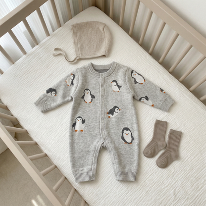 PB™ Penguin Knit Baby Romper