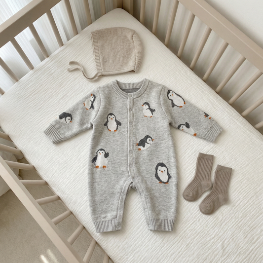 PB™ Penguin Knit Baby Romper