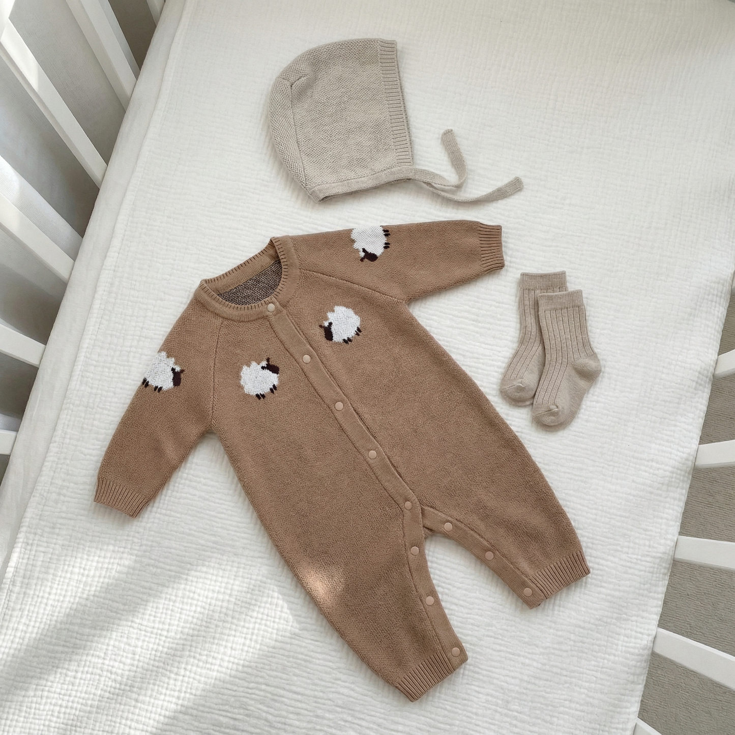 Little Lamb Knit Baby Romper