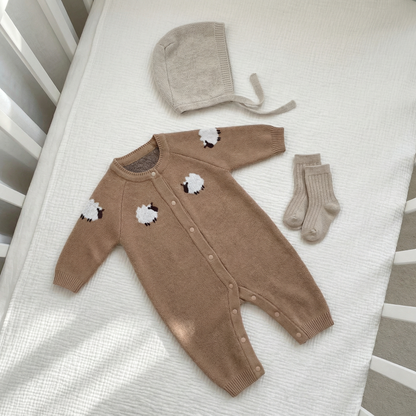 Little Lamb Knit Baby Romper