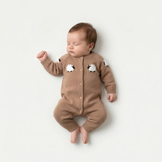 Little Lamb Knit Baby Romper