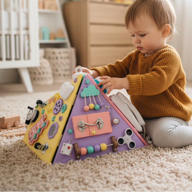 PerfectBaby™ Pyramid Busy Board Montessori learning toy