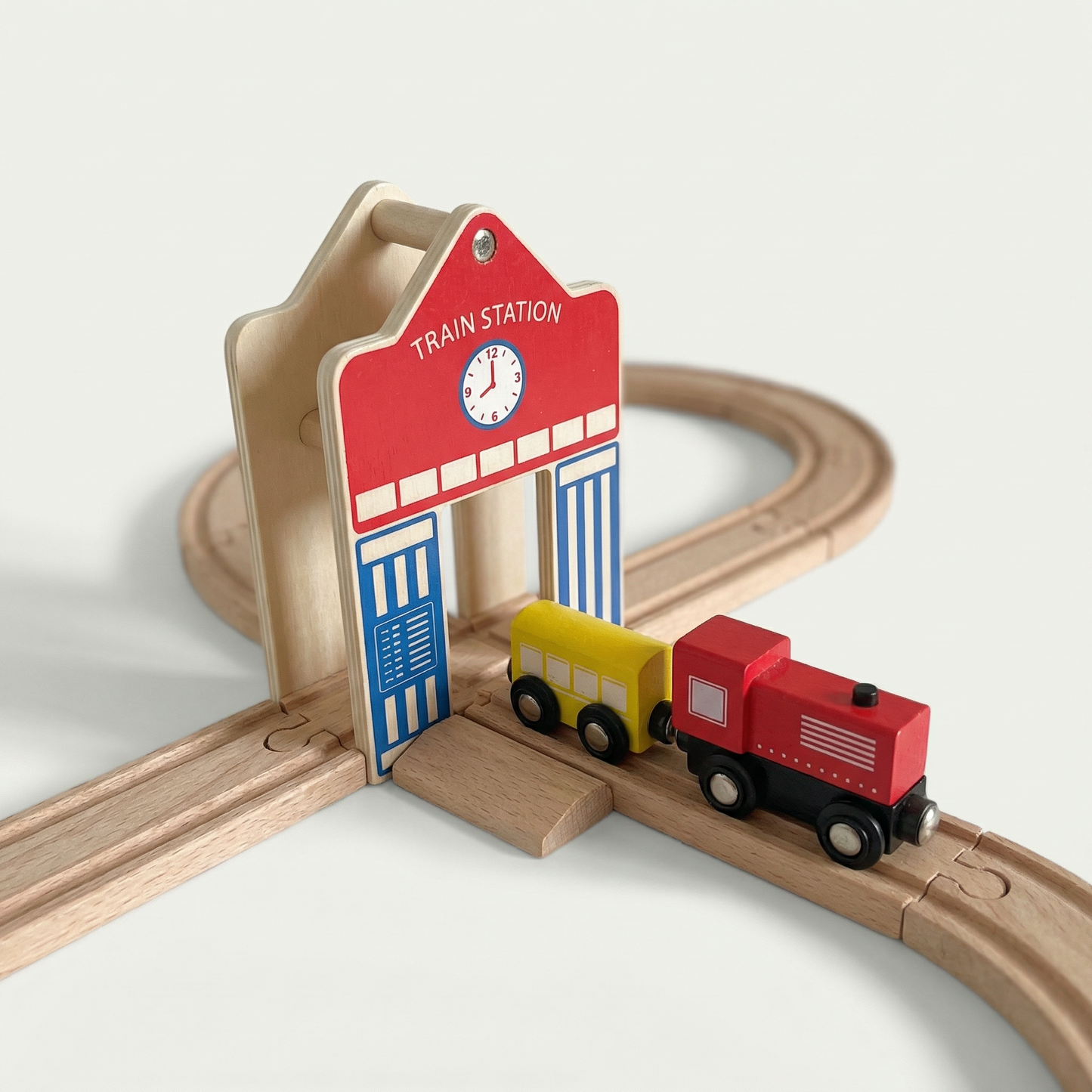 Wooden Train Set 50-piece by PerfectBaby™