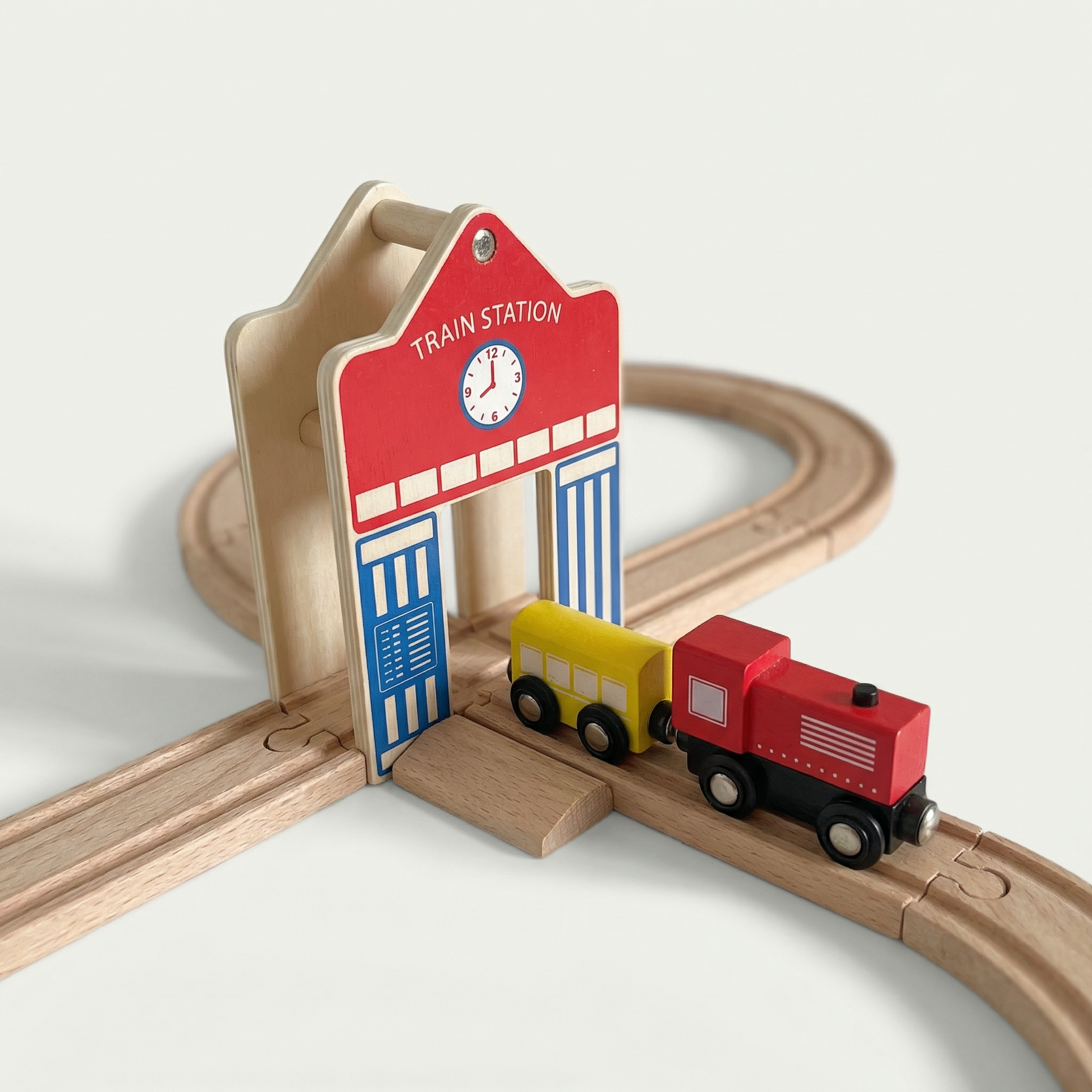 Wooden Train Set 50-piece by PerfectBaby™