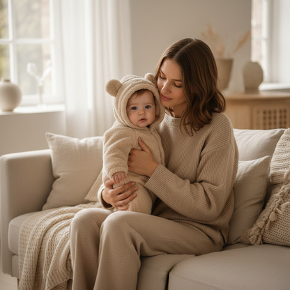 Plush Baby Hooded Romper