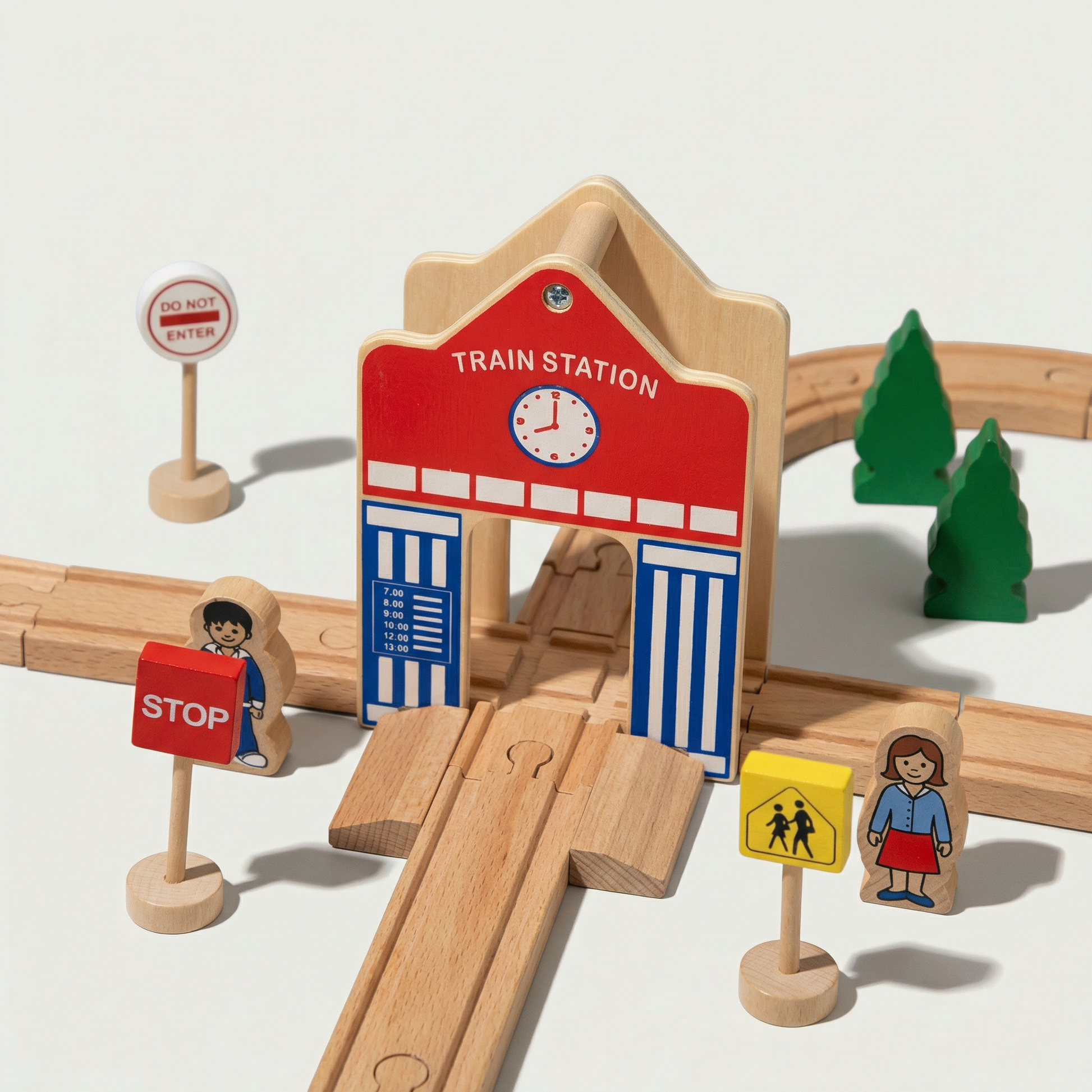 Wooden Train Set 50-piece by PerfectBaby™