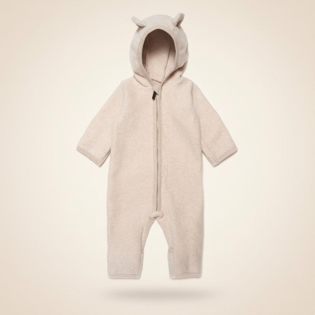PerfectBaby™ Merino Wool Bear-Ear Romper