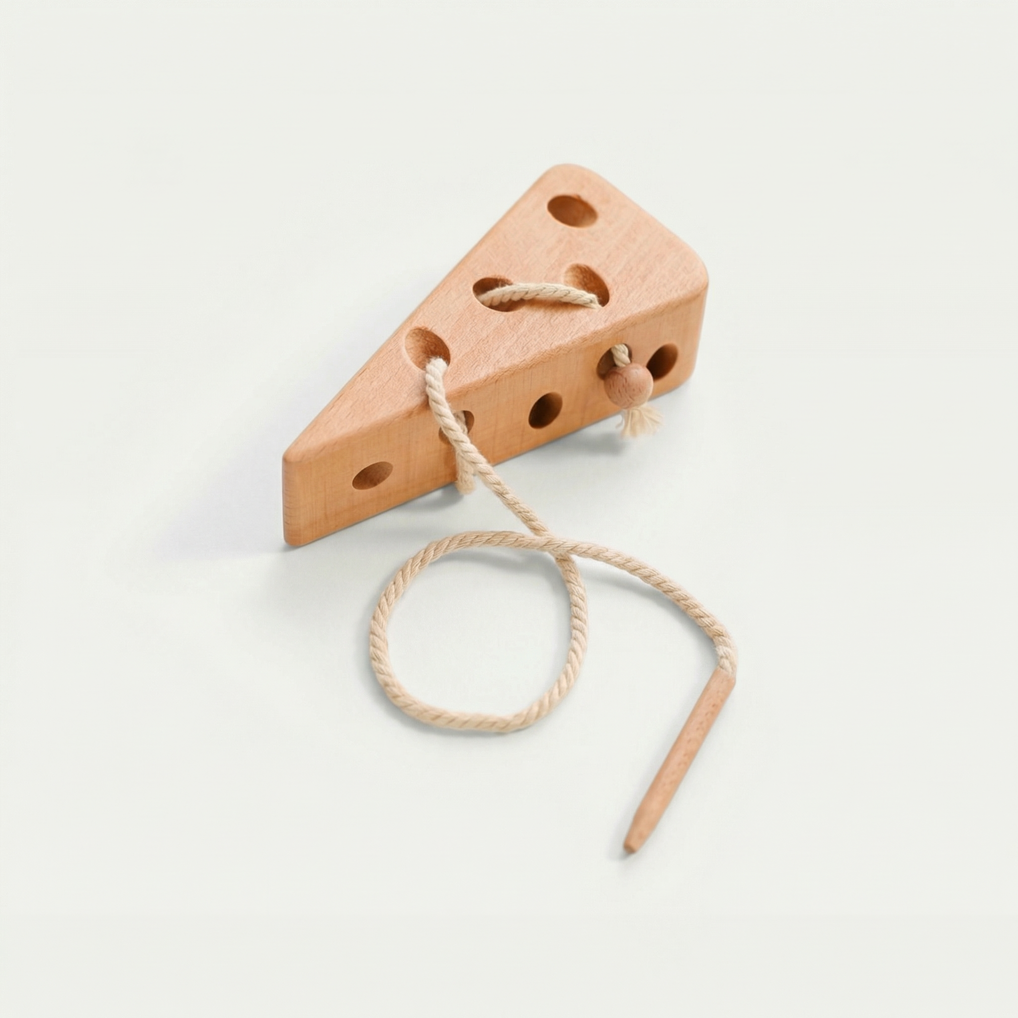 Montessori Cheese lacing toy wooden Montessori toy by PerfectBaby™