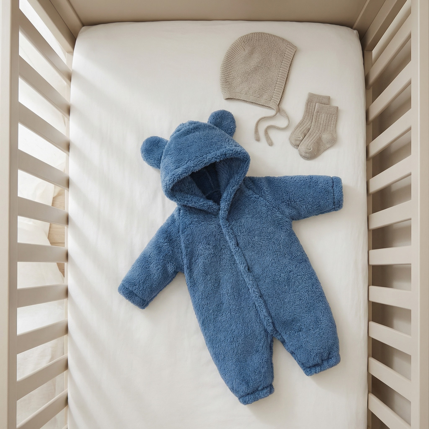 Plush Baby Hooded Romper