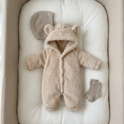 Plush Baby Hooded Romper