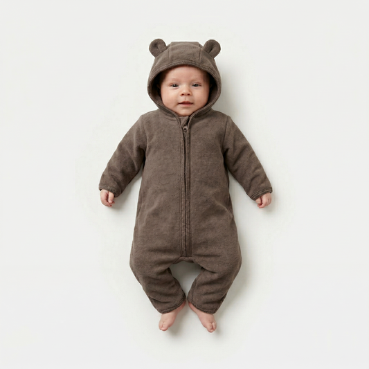 PerfectBaby™ Merino Wool Bear-Ear Romper